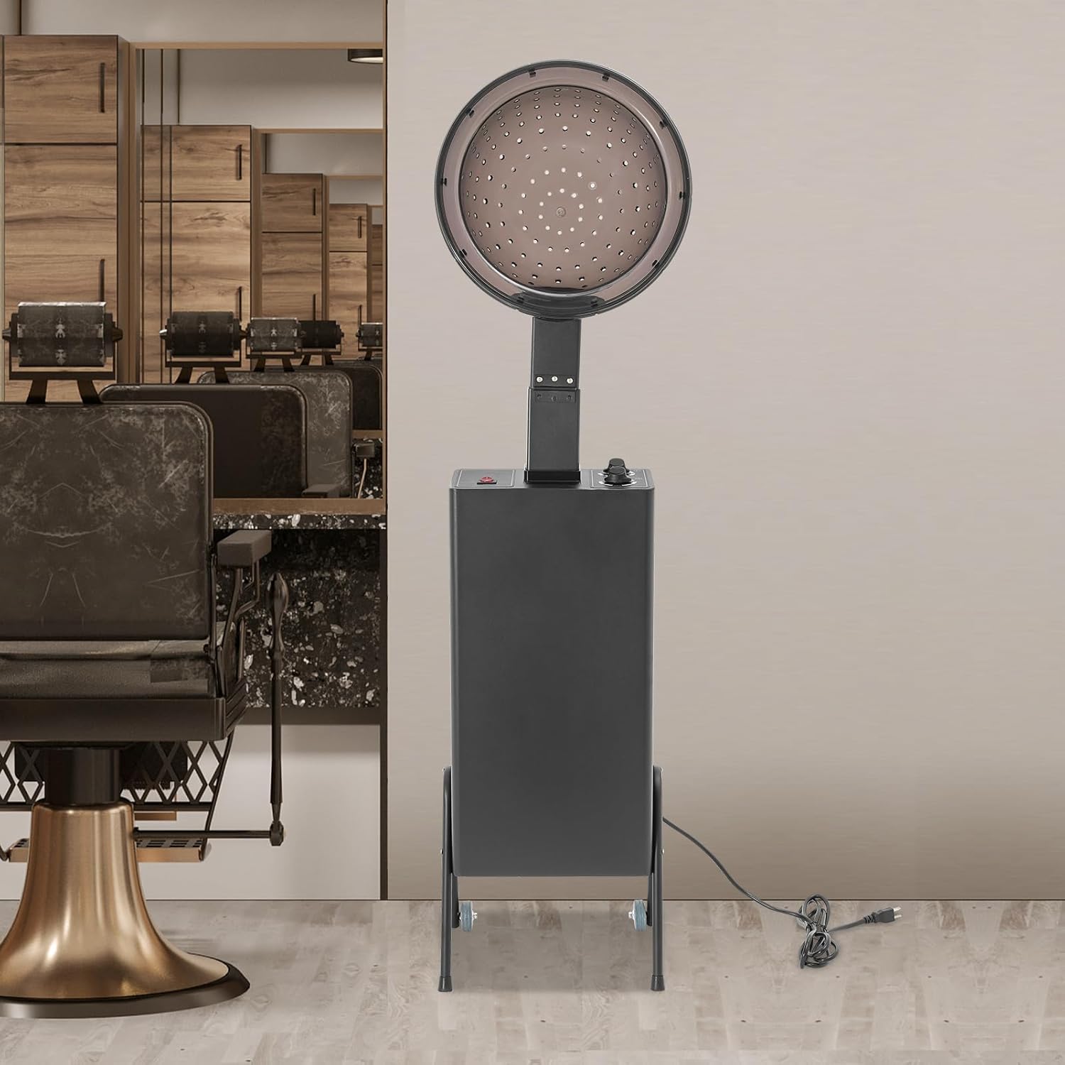 1200W Professional Hooded Hair Dryer with Wheels and 3 Temperature Settings - Image 4
