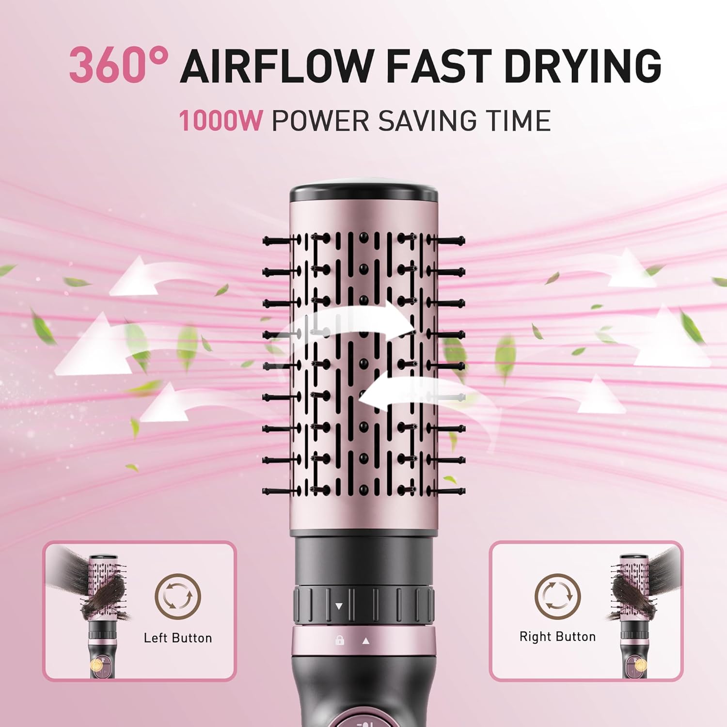 3-in-1 Rotating Blow Dryer Brush with Ceramic Coating, 3 Heat Settings for Long Hair - Image 5