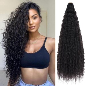 ZRQ Pre-looped Micro Brazilian Braids Curly Crochet Hair, 24 inch Water Wave, Deep Wave, Afro Kinky, Synthetic, Curly Crochet Hair Extensions, Women