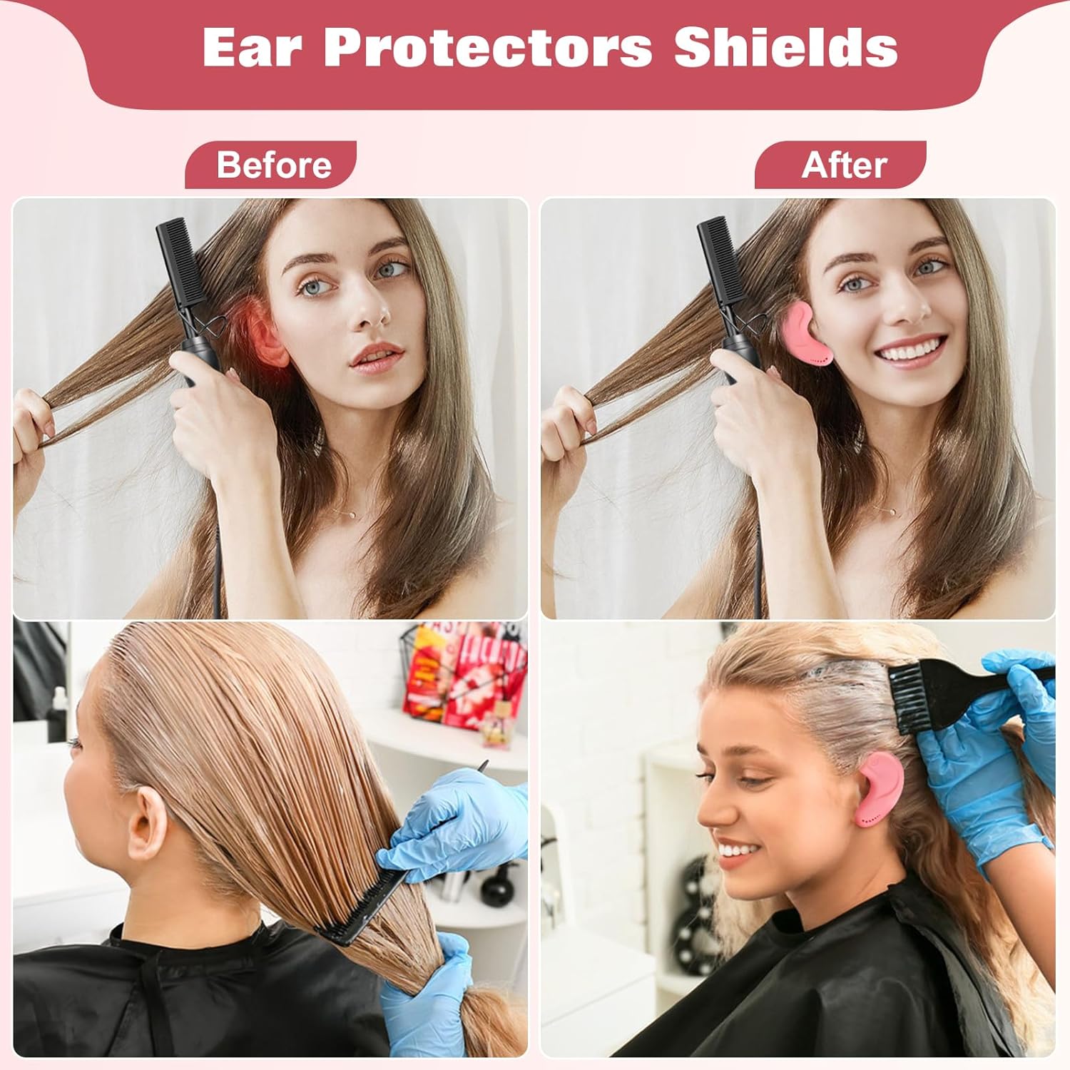 FERNIDA Silicone Ear Covers for Hair Dryer and Curling Iron, Reusable Heat Protectors for Salon and Home - Image 2