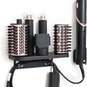 KEEPOW Hair Dryer Holder - Wall Mount Compatible with Shark Flexstyle, Brush Holder & Dryer Stand for HD430/HD435/HD440BK, Tool Organizer Storage Attachment for Bathroom/Home
