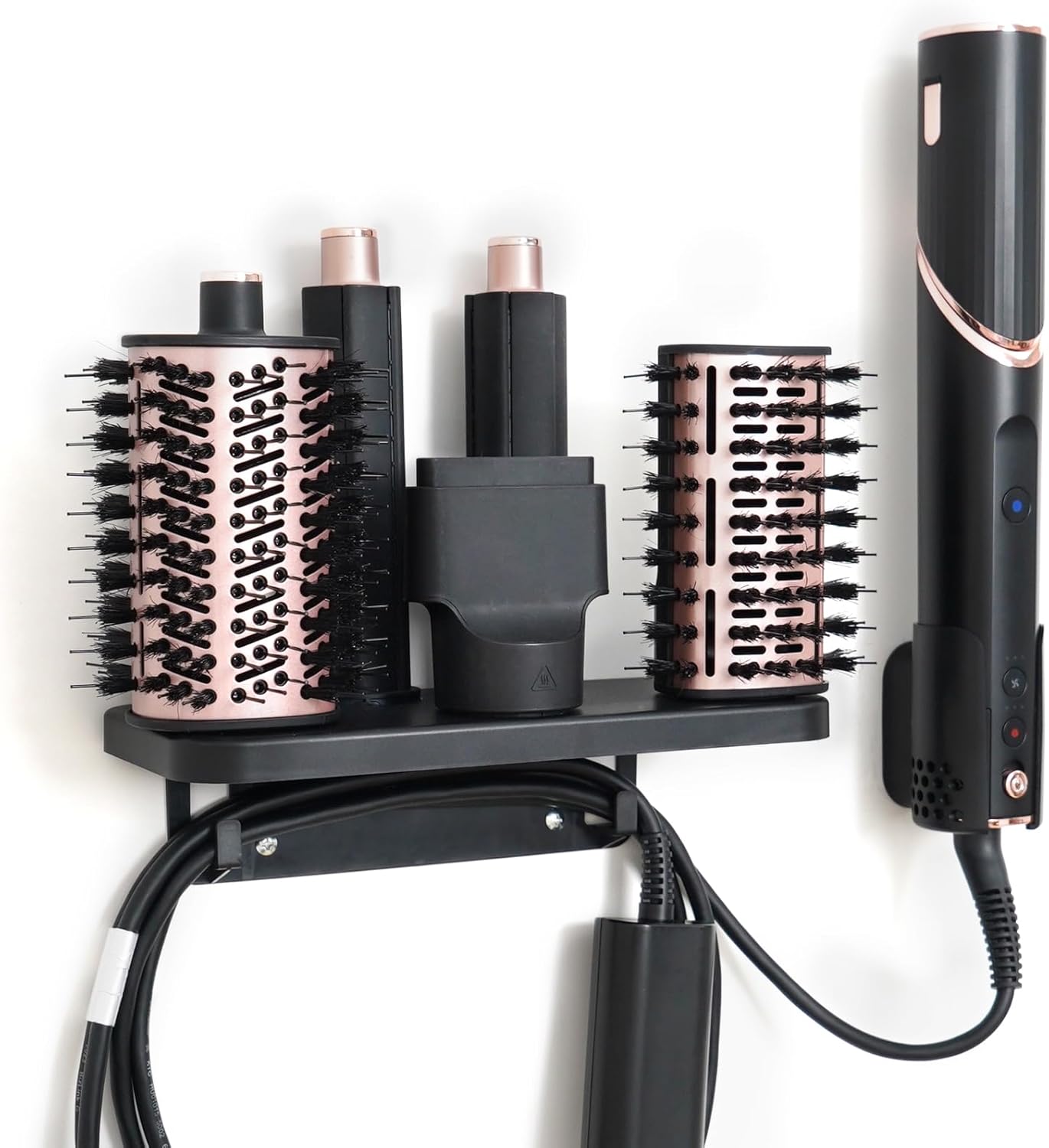 KEEPOW Hair Dryer Holder - Wall Mount Compatible with Shark Flexstyle, Brush Holder & Dryer Stand for HD430/HD435/HD440BK, Tool Organizer Storage Attachment for Bathroom/Home
