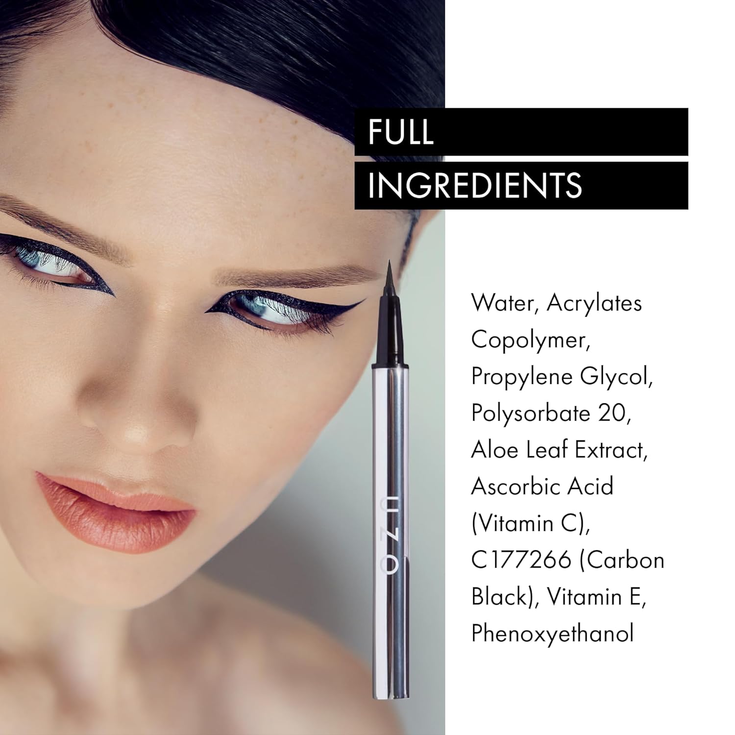 UZO Waterproof Liquid Eyeliner Precise Felt Tip High Pigment Long Lasting Vegan 0.1 oz - Image 7