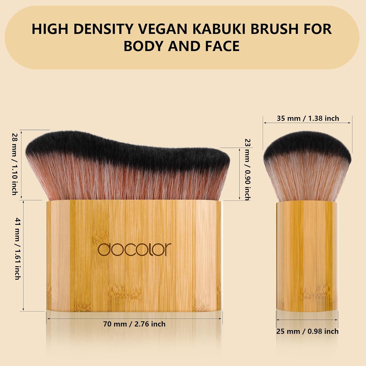 Docolor Large Vegan Self Tanner Applicator Brush for Body Face - Gift Box Included - Image 5