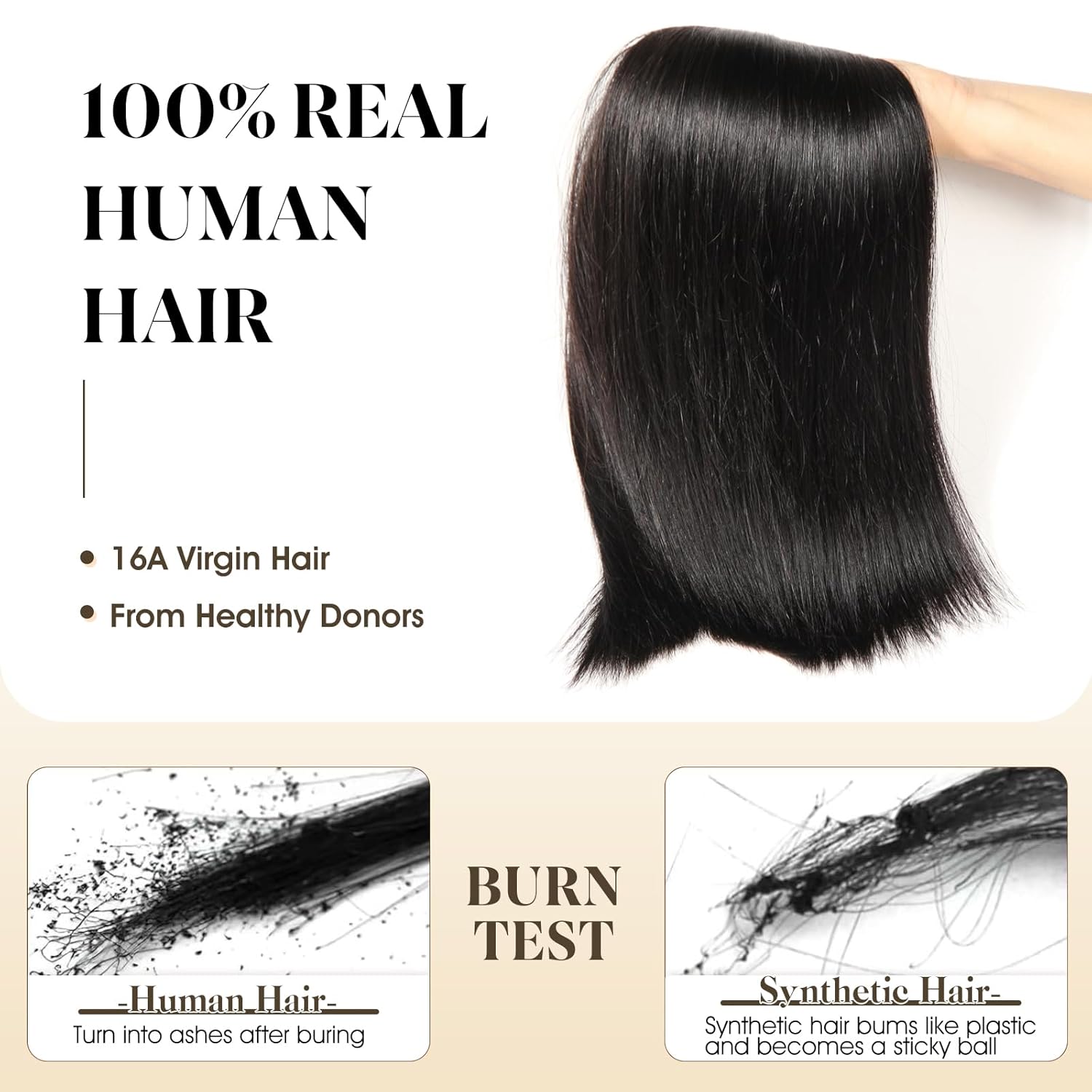 Virgin Brazilian Straight Human Hair Bundles 22 24 26 with 20 Inch 4x4 HD Lace Closure - Image 2