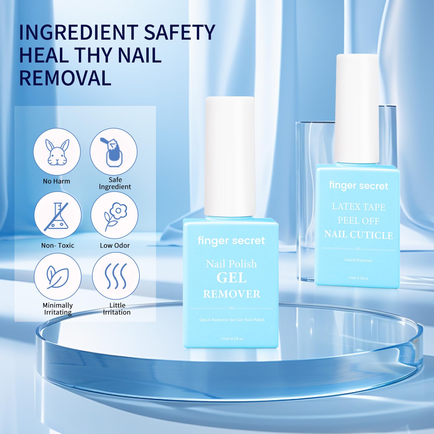 Strong Nail Gel Polish Remover Kit with 100ml Liquid Latex for Enhanced Protection - Image 3