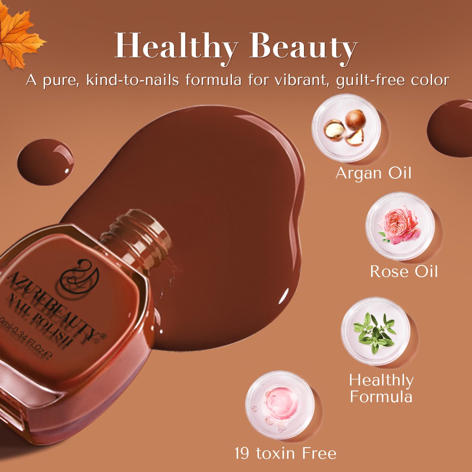 AZUREBEAUTY Quick Dry Brown Nail Polish 0.34 fl oz Salon-Quality for Fall Collection - Image 5