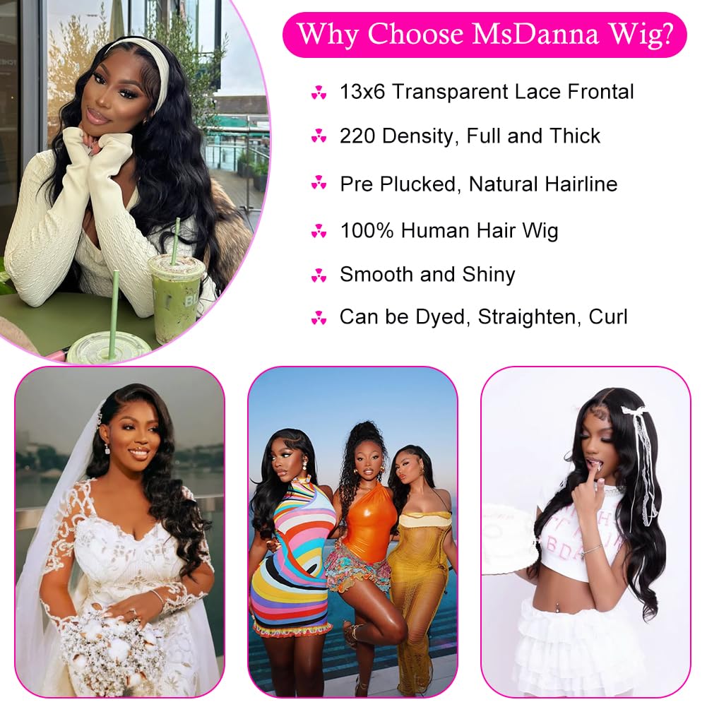 32 Inch 220 Density Body Wave 13x6 Lace Front Human Hair Wig Pre Plucked - Image 4