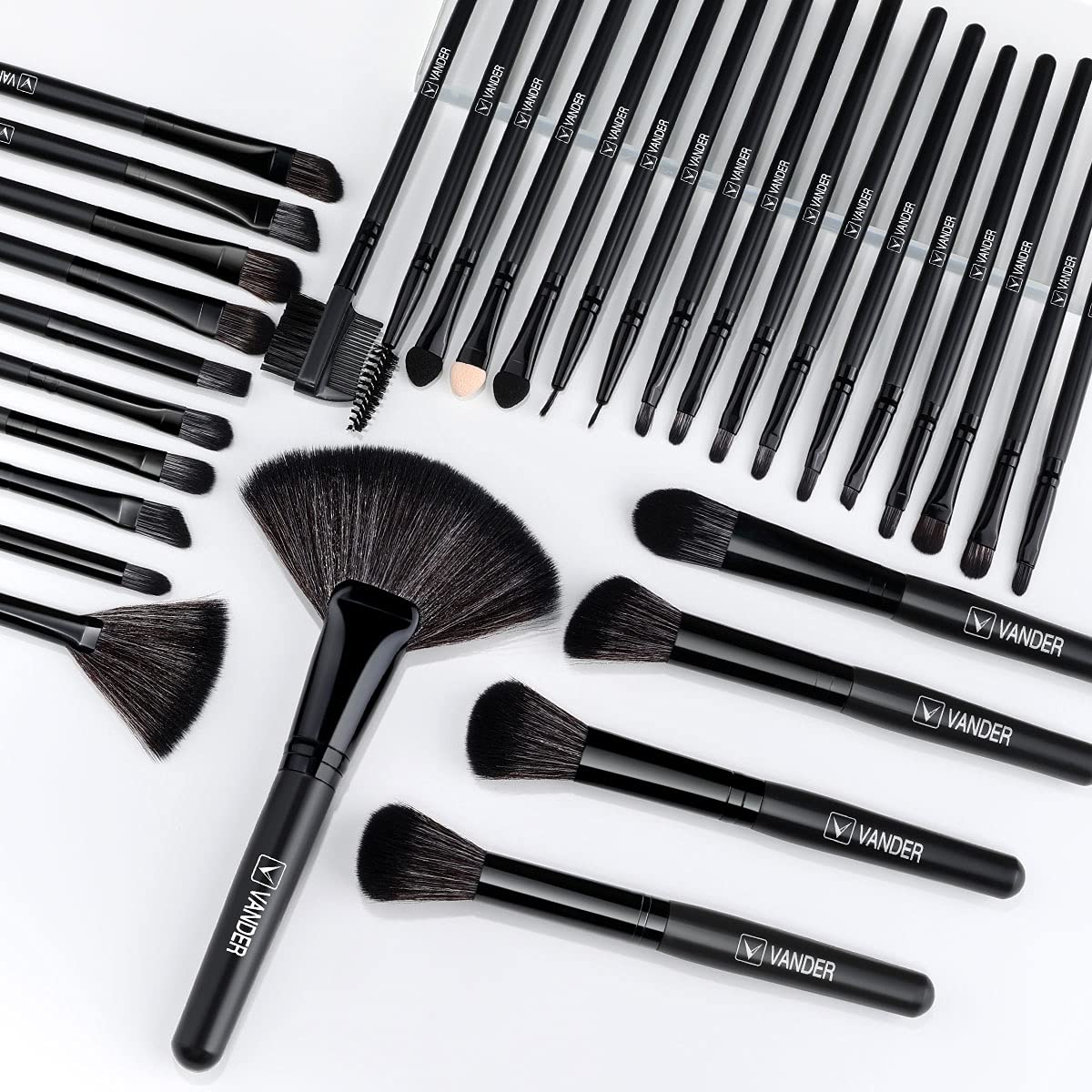 Vander 32-Piece Premium Synthetic Makeup Brush Set for Women and Girls, Black - Image 8