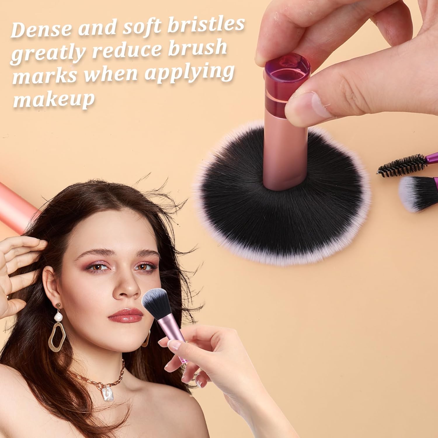 10 Piece Portable Travel Makeup Brush Set with Mini Brushes for Eyeshadow, Foundation, Blush - Image 6