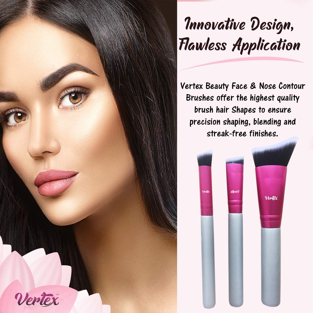 Real Hair Nose Contour Brush Set for Sculpting Blending and Highlighting - Image 3