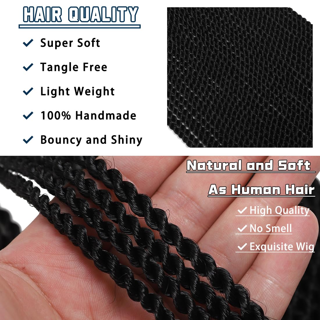 Ombre 18 Inch Crochet Senegalese Twist Braids Hair 7 Packs Pre Looped Black Brown - Image 4