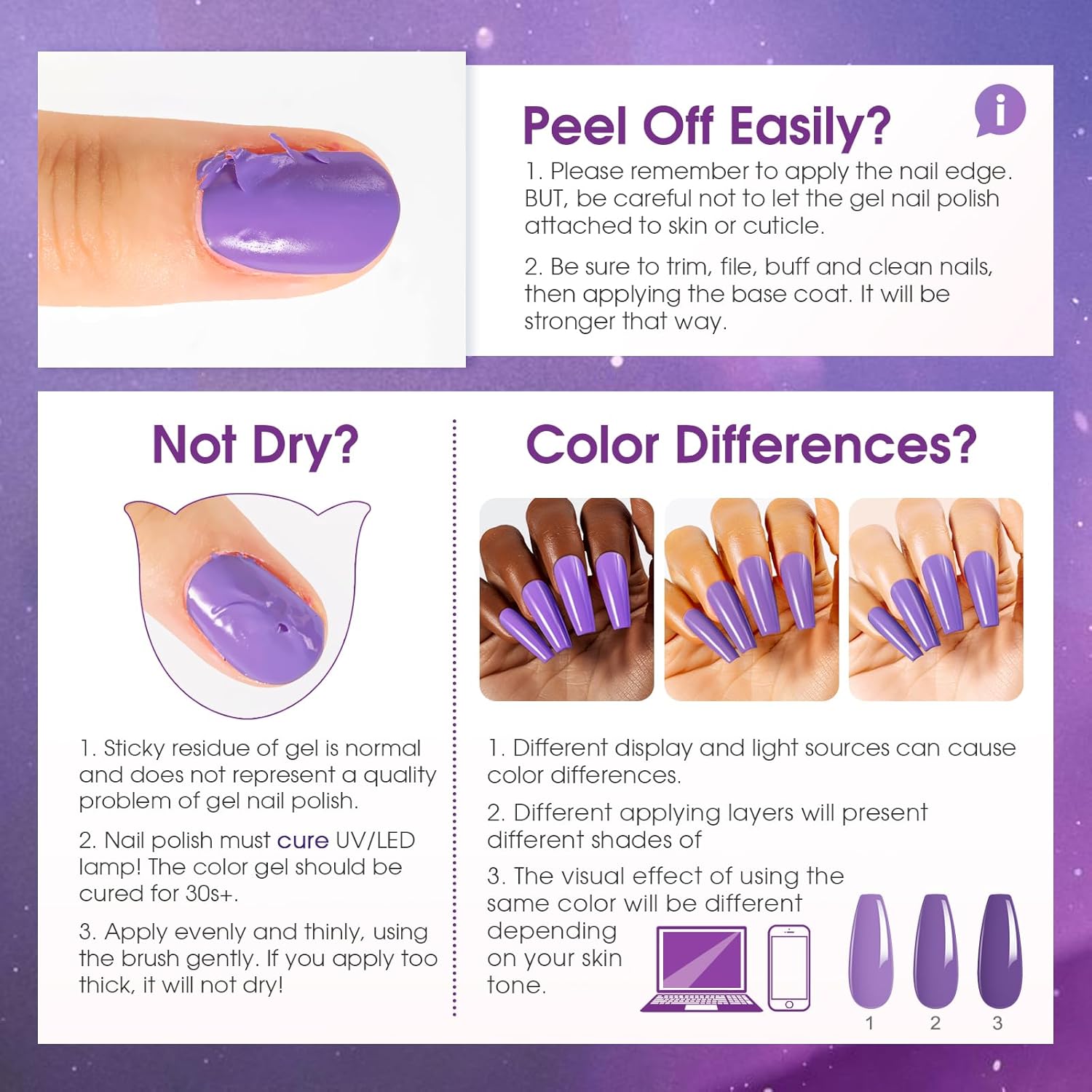 ROSALIND 24-Piece Cat Eye Gel Nail Polish Set with Glitter and Color Changing Effects - Image 8