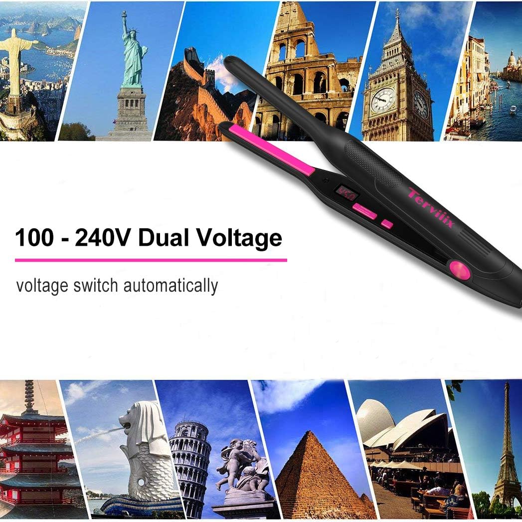 Terviiix 3/10 Inch Mini Flat Iron for Short Hair and Beards Adjustable Heat - Image 6