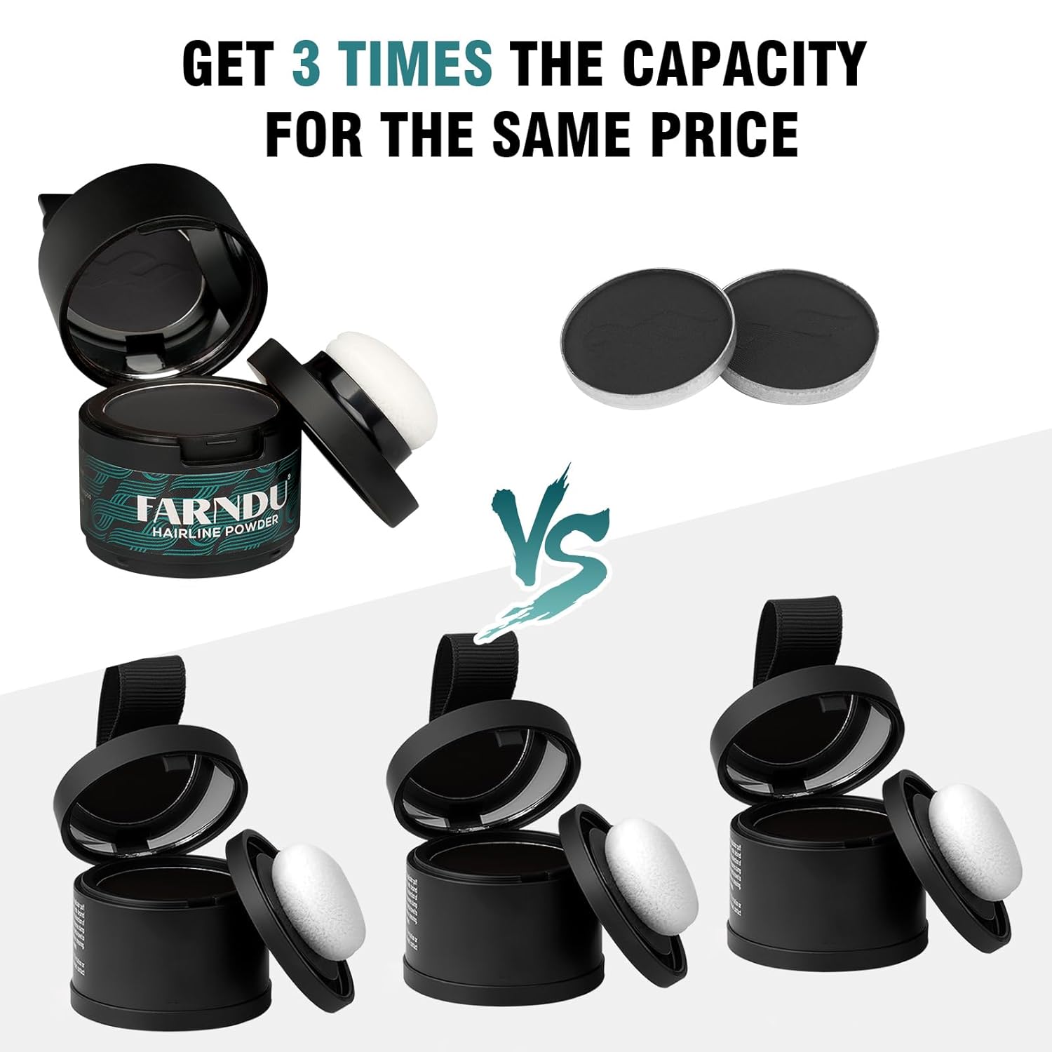 Hairline Powder 12g for Instant Hair Root Touch Up, Medium Brown Color Concealer with 2 Refills - Image 7