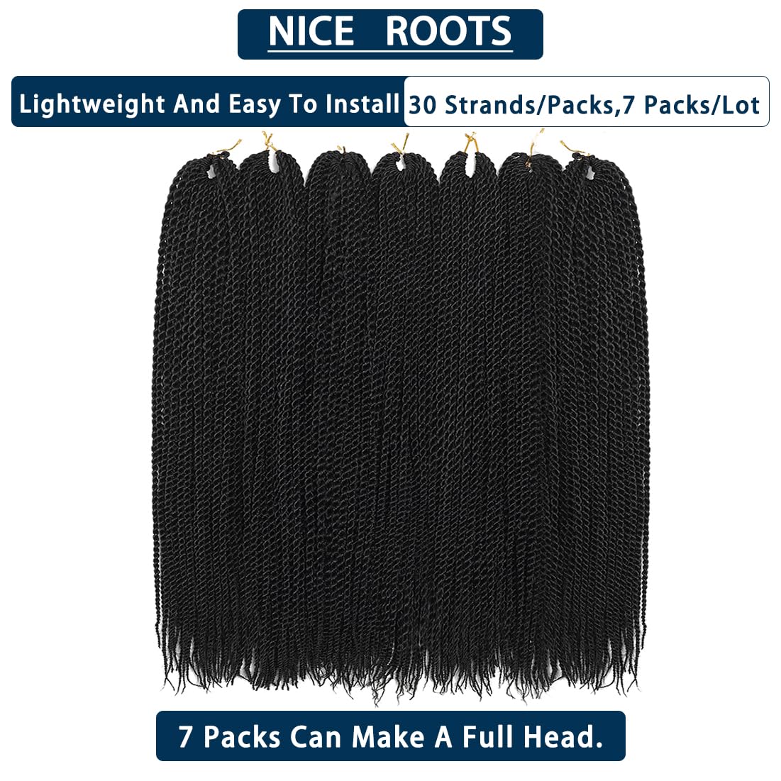 Ombre 18 Inch Crochet Senegalese Twist Braids Hair 7 Packs Pre Looped Black Brown - Image 6