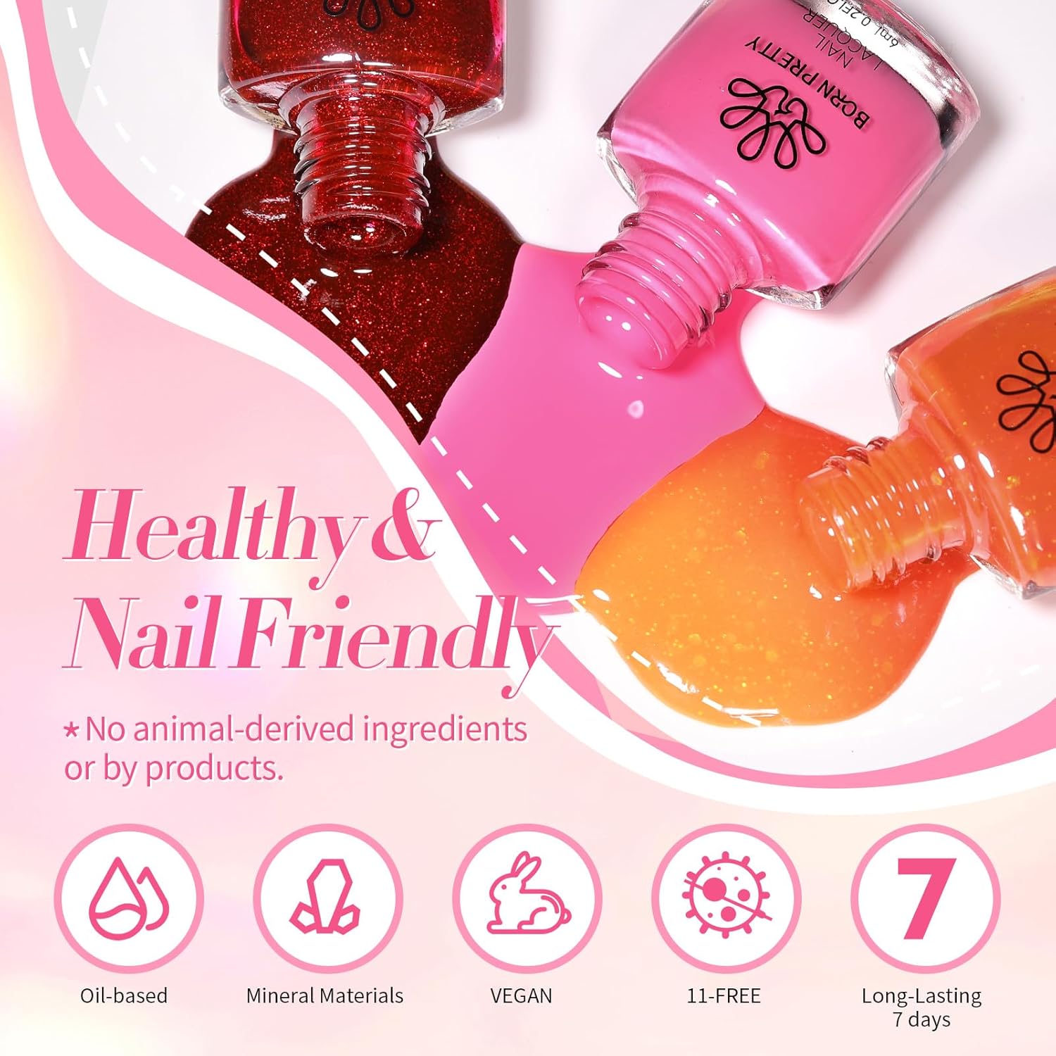 Born Pretty 15 Colors Glitter Color Changing Quick Dry Nail Polish Set - Image 8