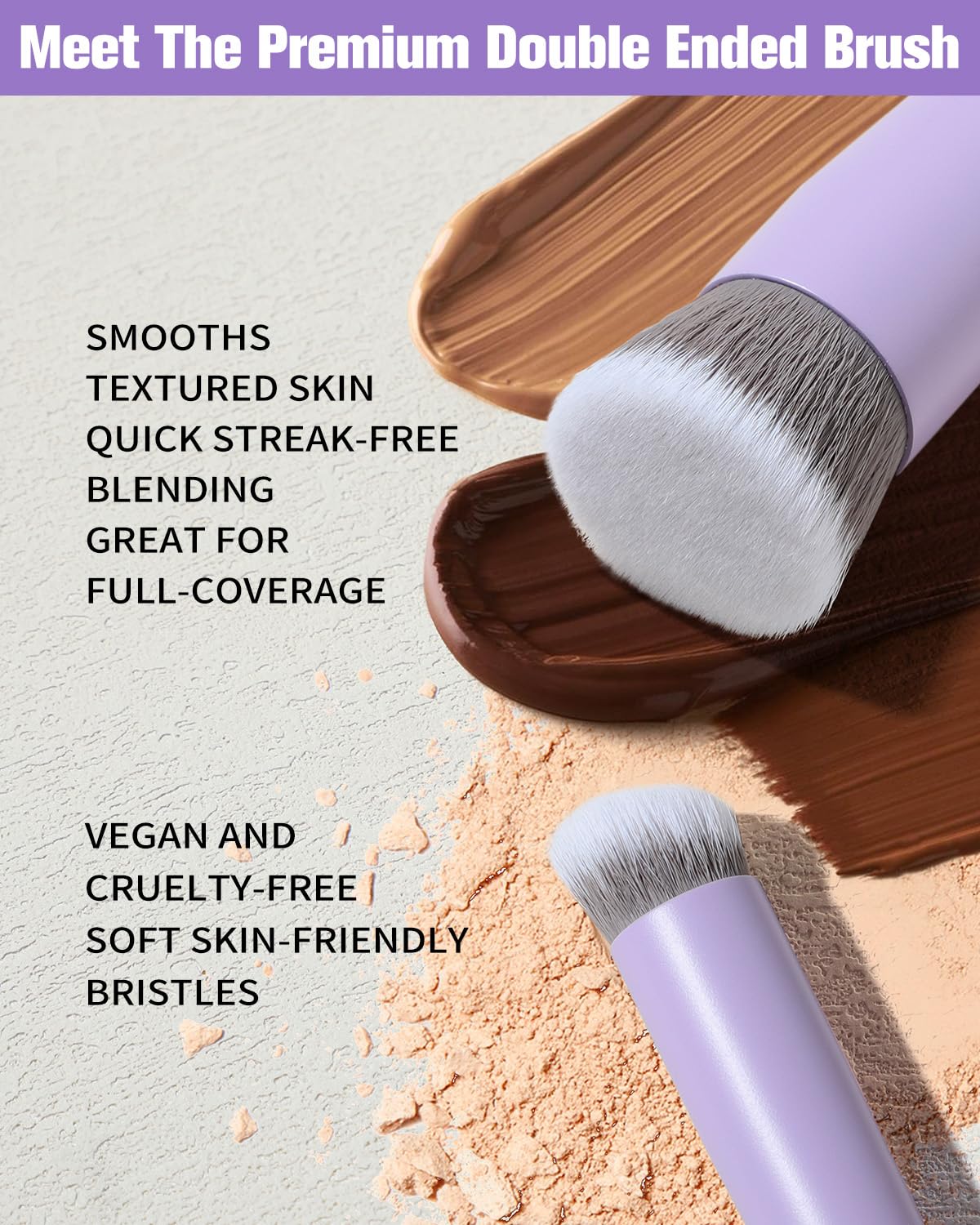 EIGSHOW Dual Ended Foundation and Concealer Brush with Silver Ion Bristles for Flawless Coverage - Image 5