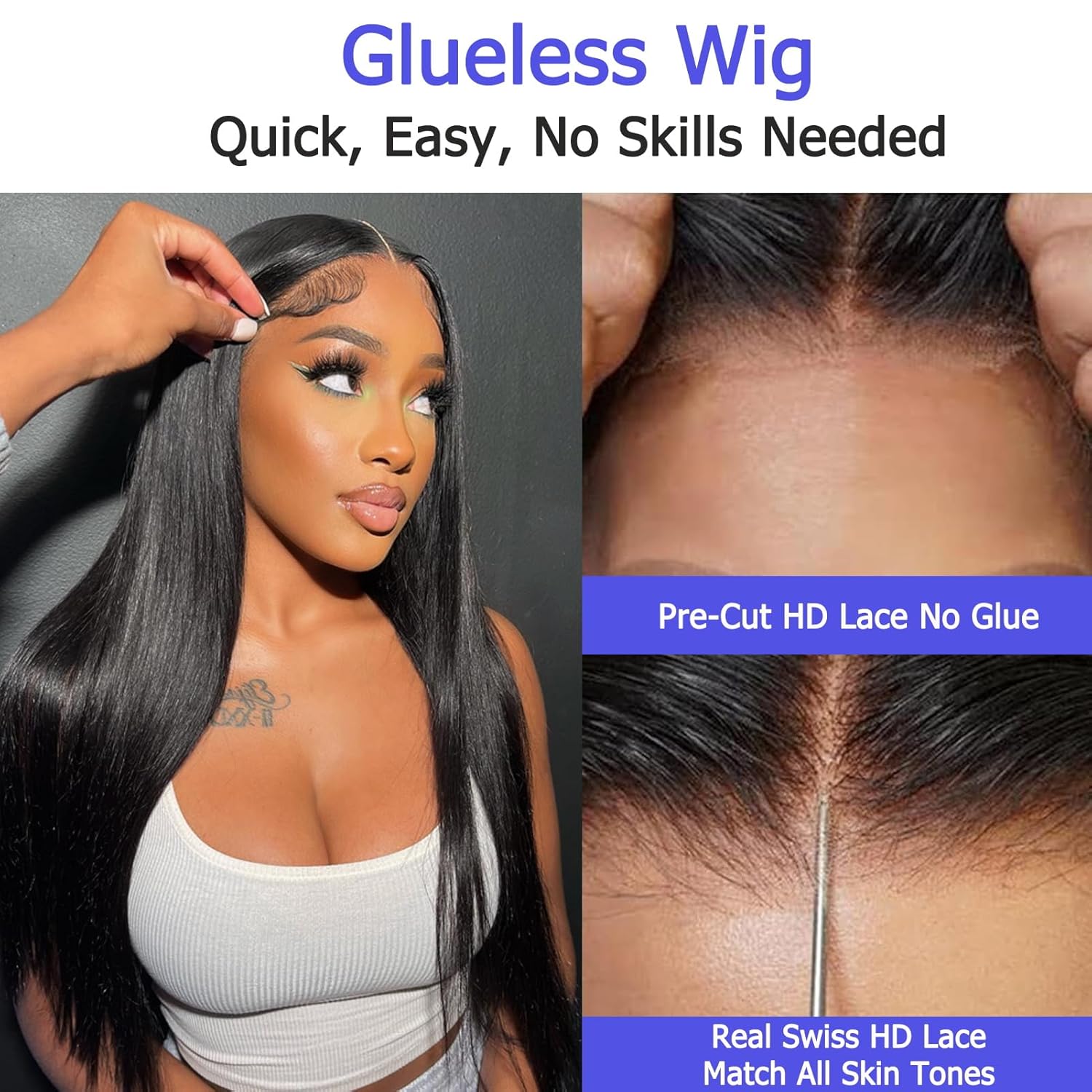 30 Inch 5x5 HD Lace Closure 220 Density Pre Plucked Human Hair Wig - Image 3