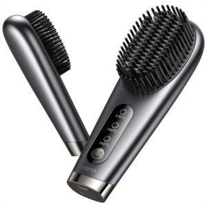 llano Portable Cordless Hair Straightener Brush, [2024 Upgraded] 6400 mAh USB Rechargeable, Lightweight Mini Portable Hair Straightening Comb for Travel/Home/Outdoor