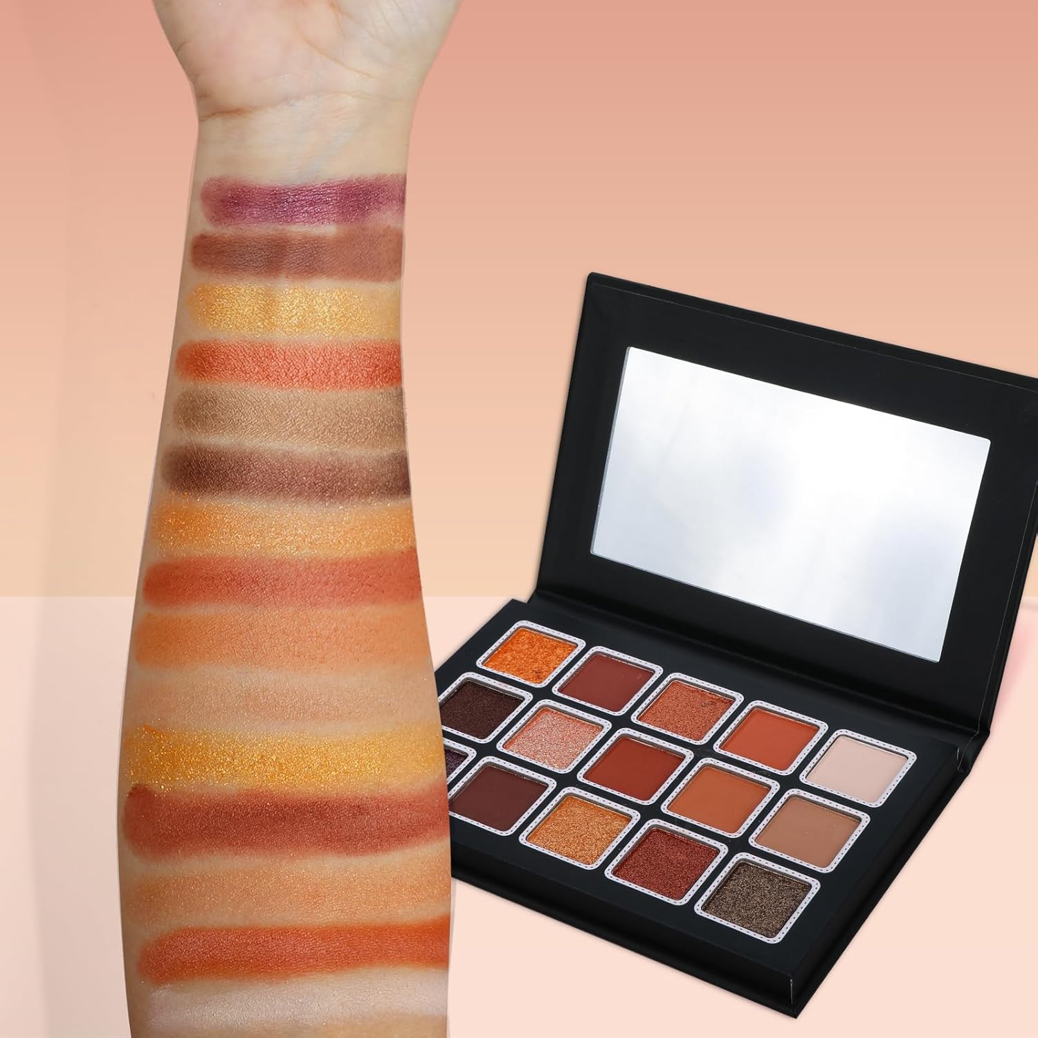 15-Color Waterproof Matte Shimmer Glitter Eyeshadow Palette for Glam Daily Looks - Image 4