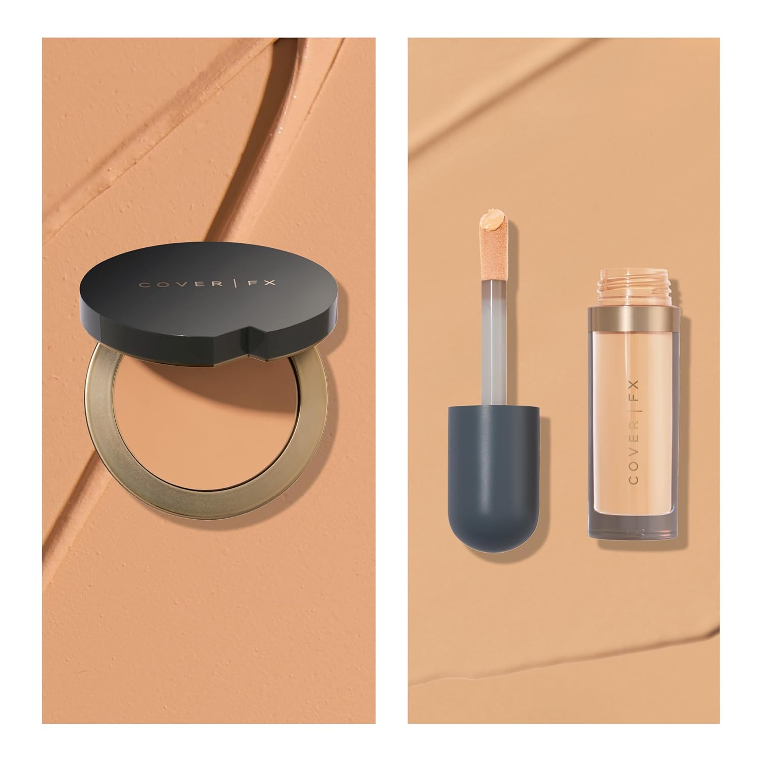 Cover FX Discoloration Kit: Total Coverage Cream Foundation - M2 + Skin Discovered Longwear Concealer, M2 - Full Coverage