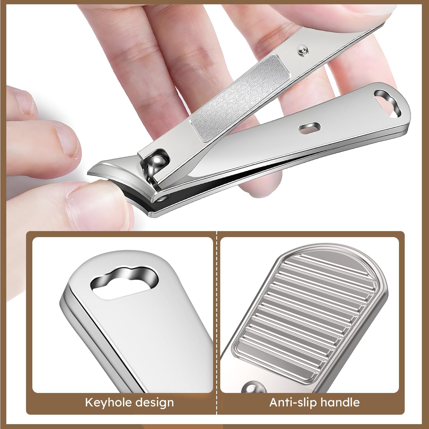 Heavy Duty Thick Toenail Clippers with Angled Head and Wide Jaw Opening, Non-Slip Grip - Image 6