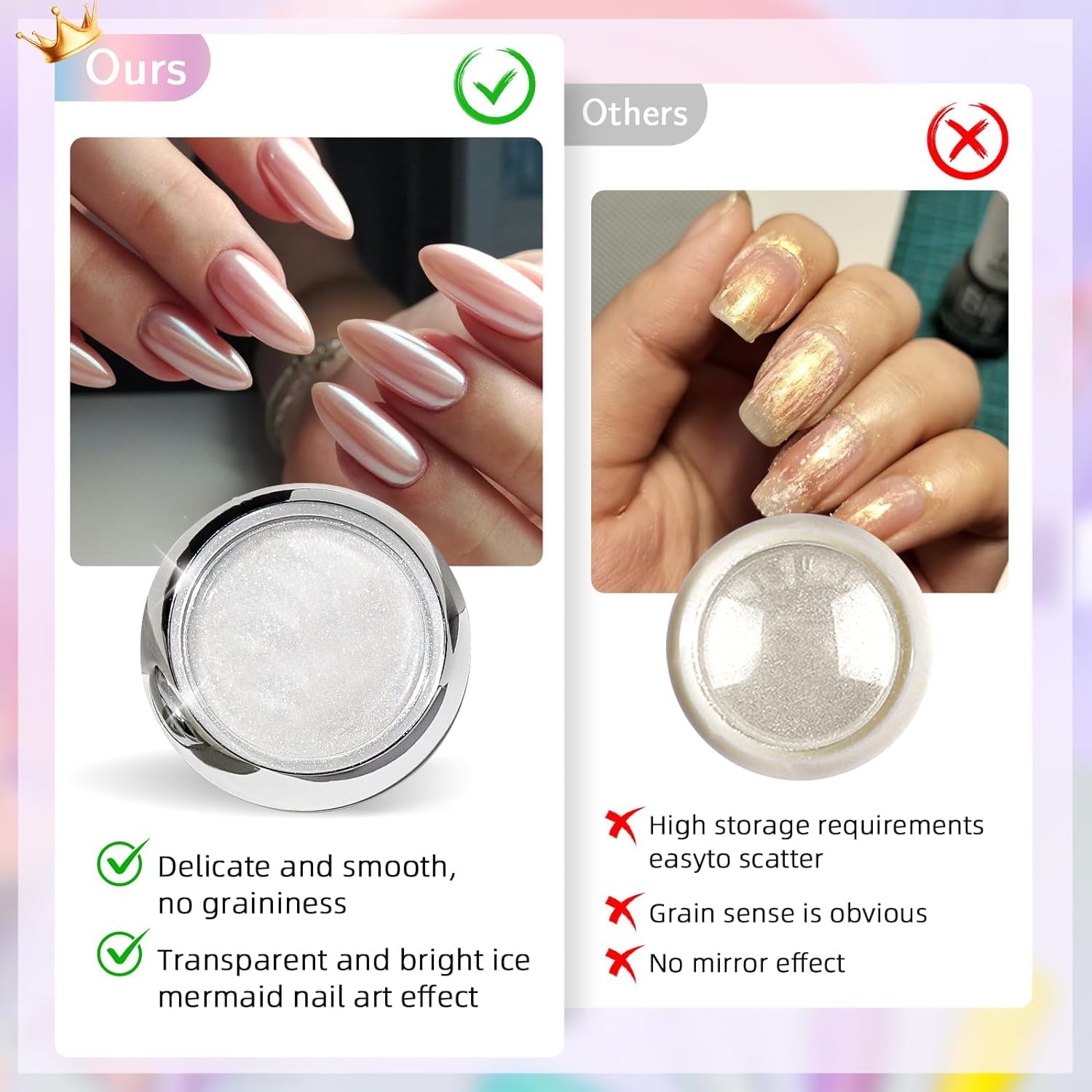 Pearl Chrome Nail Powder BISHENGYF 10g for DIY Nail Art with Super Mirror Effect - Image 7