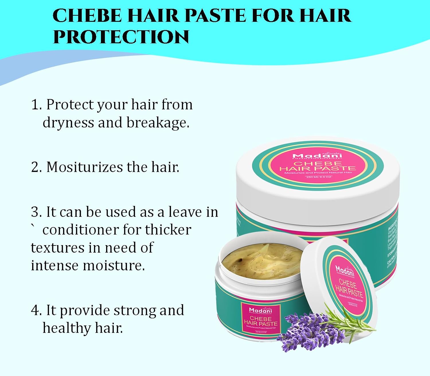 Chebe Hair Growth Paste with Lavender Oil 8 oz Scalp Moisturizer for Thinning Hair - Image 3