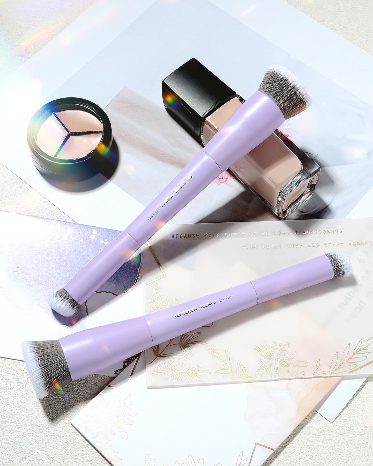 EIGSHOW Dual Ended Foundation and Concealer Brush with Silver Ion Bristles for Flawless Coverage - Image 8