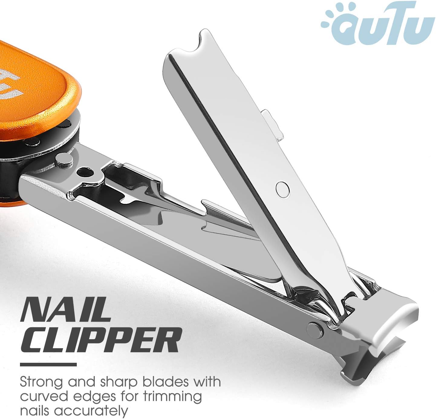 OUTU Orange 7-in-1 EDC Utility Tool Keychain with Nail Clipper and Scissors for Men - Image 7