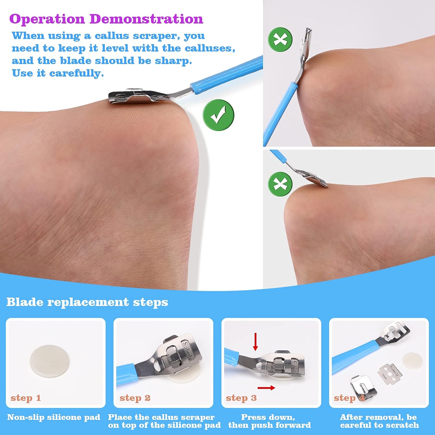 23-in-1 Professional Blue Pedicure Kit with Callus Remover and Stainless Steel Tools for Home Spa Use - Image 4