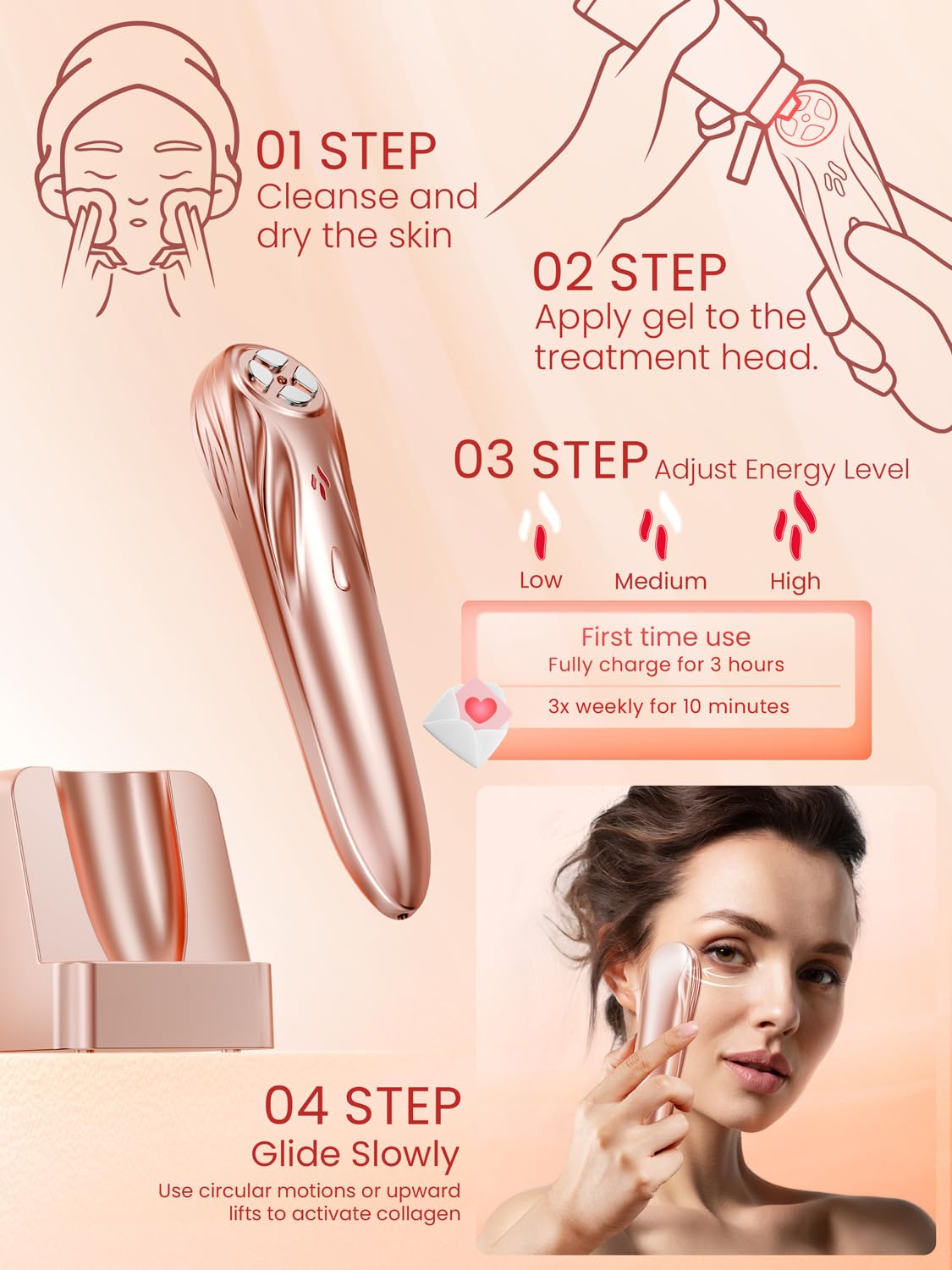 Professional Wireless RF Skin Tightening Device for Anti-Aging, Lifting and Firming, 3 Levels - Image 6