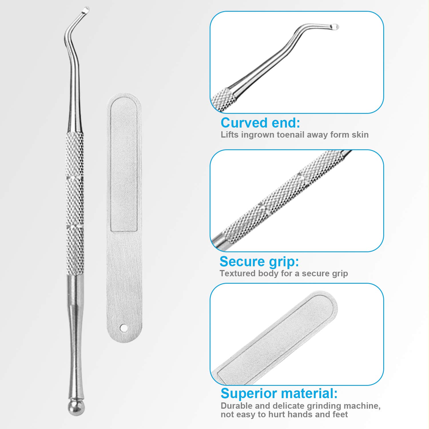 Extra Thick Surgical Grade Stainless Steel Toenail Clippers for Ingrown Nails, Men and Seniors - Image 6