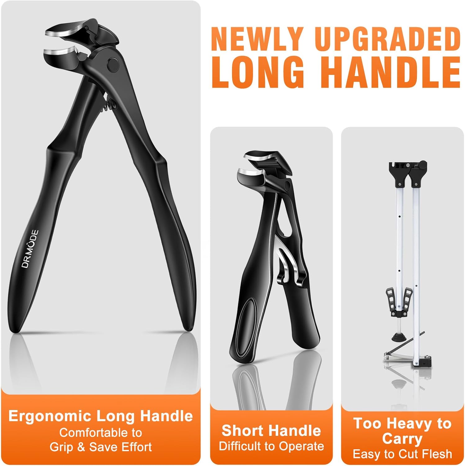 DRMODE Long Handle Angled Toenail Clippers for Thick Nails with Built-in Catcher - Image 3