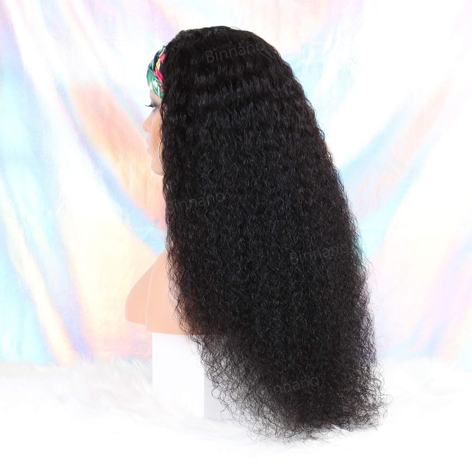 20 Inch Water Wave Brazilian Virgin Hair Headband Wig for Black Women Glueless 150% Density - Image 4