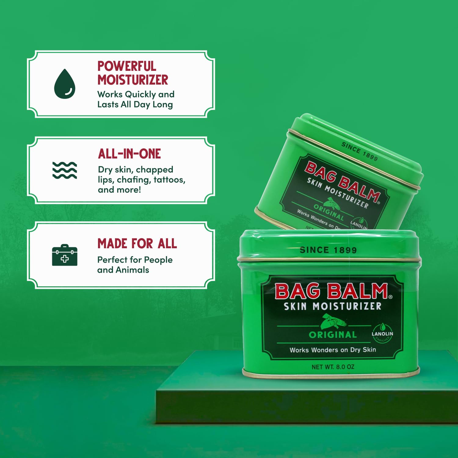 Bag Balm Original Moisturizing Salve 2 Pack for Cracked Hands and Dry Skin 8 Ounce - Image 3