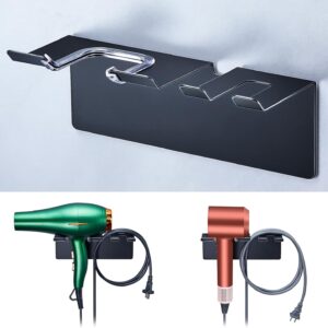 Blow Dryer Holder Matte Black, Hair Dryer Wall Mount, Hair Dryer Organizer, Blowdryer Holder for Wall, Hair Dryer Holder Stainless Steel, Hairdryer Holder for Bathroom Dressing Table