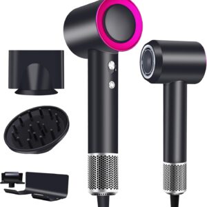 Fuchsia High-Speed Hair Dryer,110000 RPM,High Speed Brushless Motor,1600W Power with,300 Million Ionic Hair Dryer,Fast Drying,Low Noise Temperature Control,Diffuser,with Diffuse