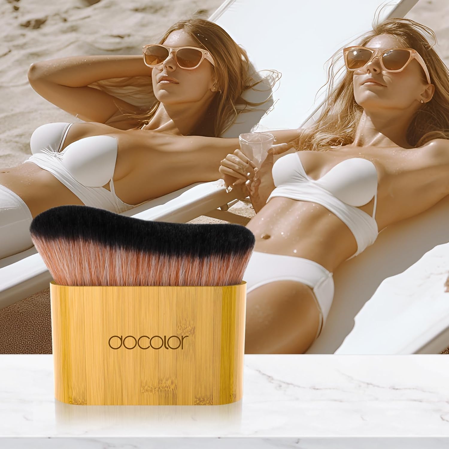 Docolor Large Vegan Self Tanner Applicator Brush for Body Face - Gift Box Included - Image 7
