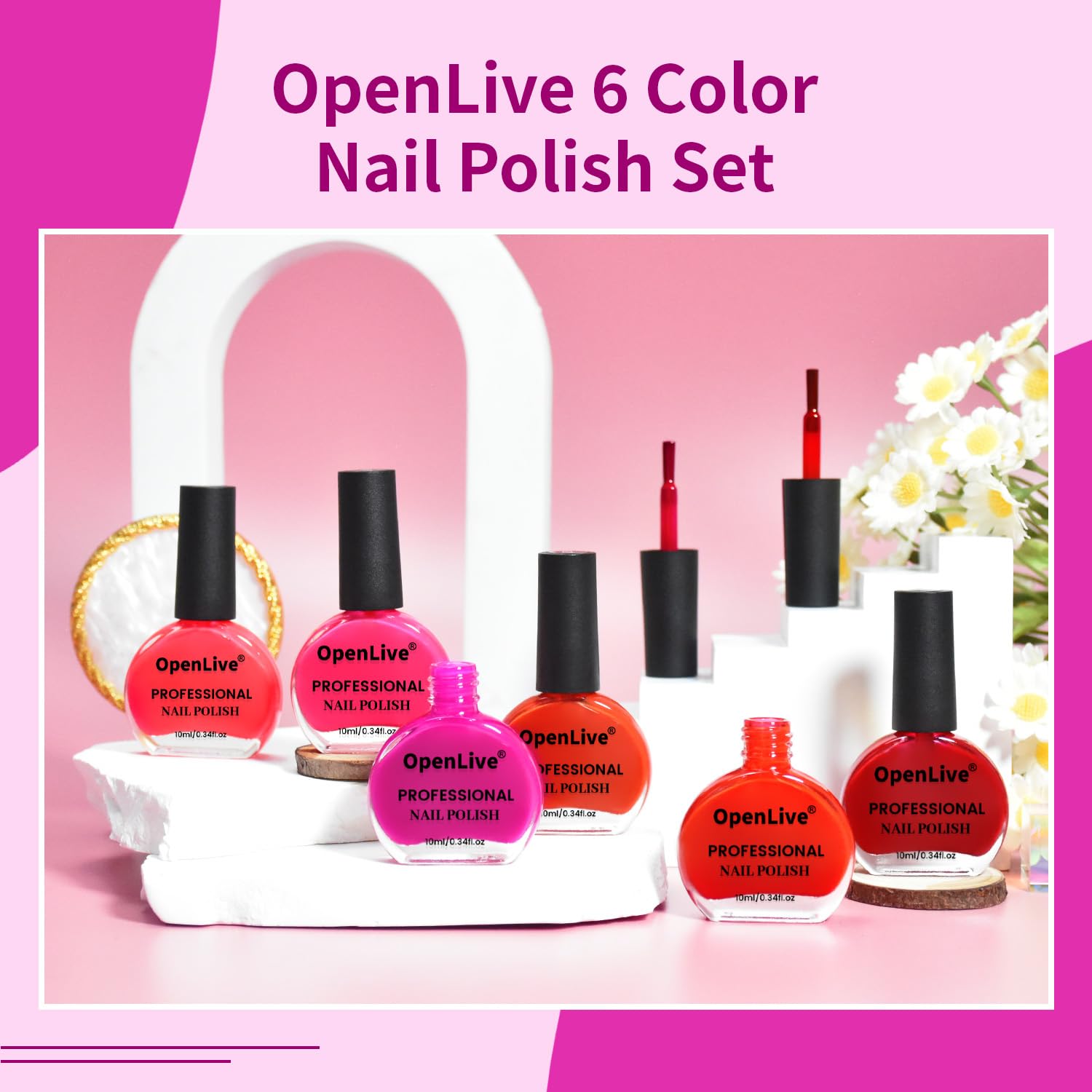 10ml Fast Dry Red Nail Polish Set 6 Colors All Seasons DIY Nail Art - Image 3