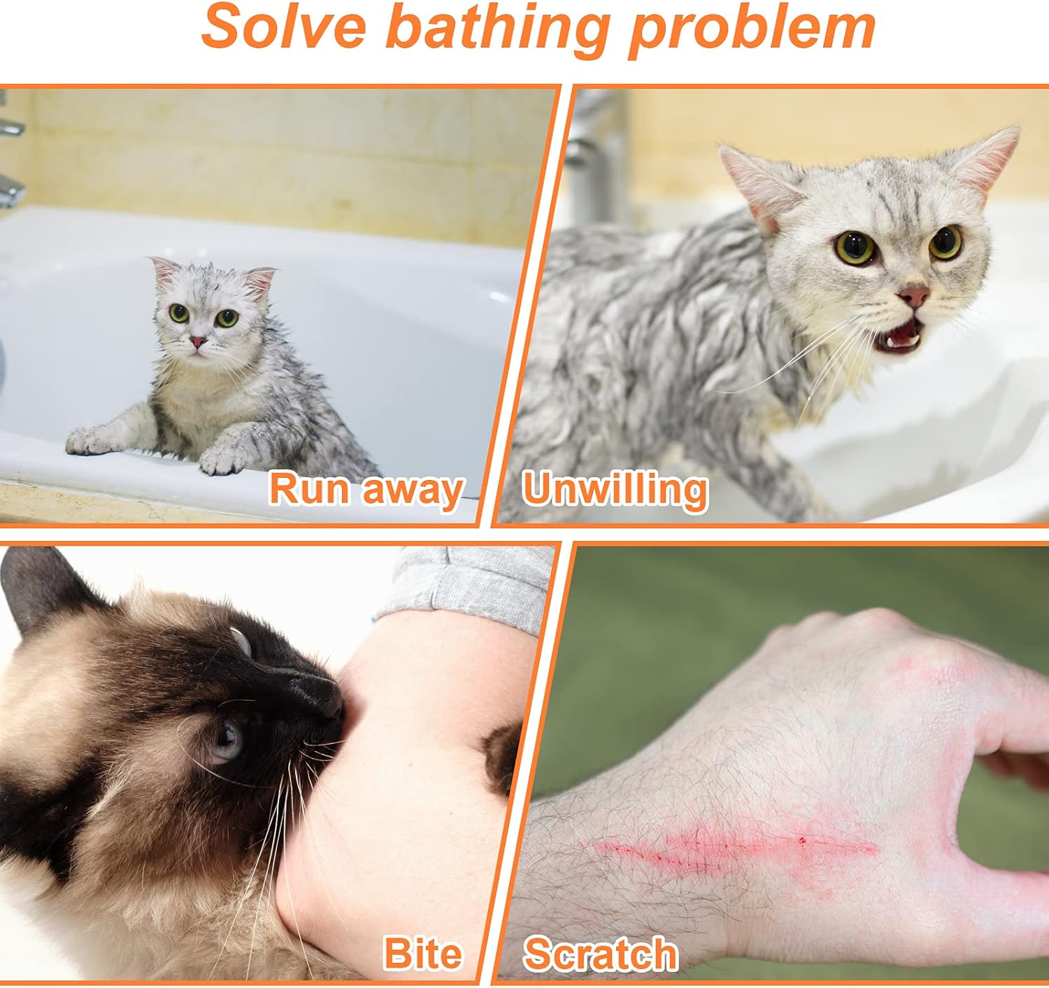 Soft Polyester Breathable Mesh Adjustable Cat Grooming Bag for Nail Trimming and Bathing - Image 5