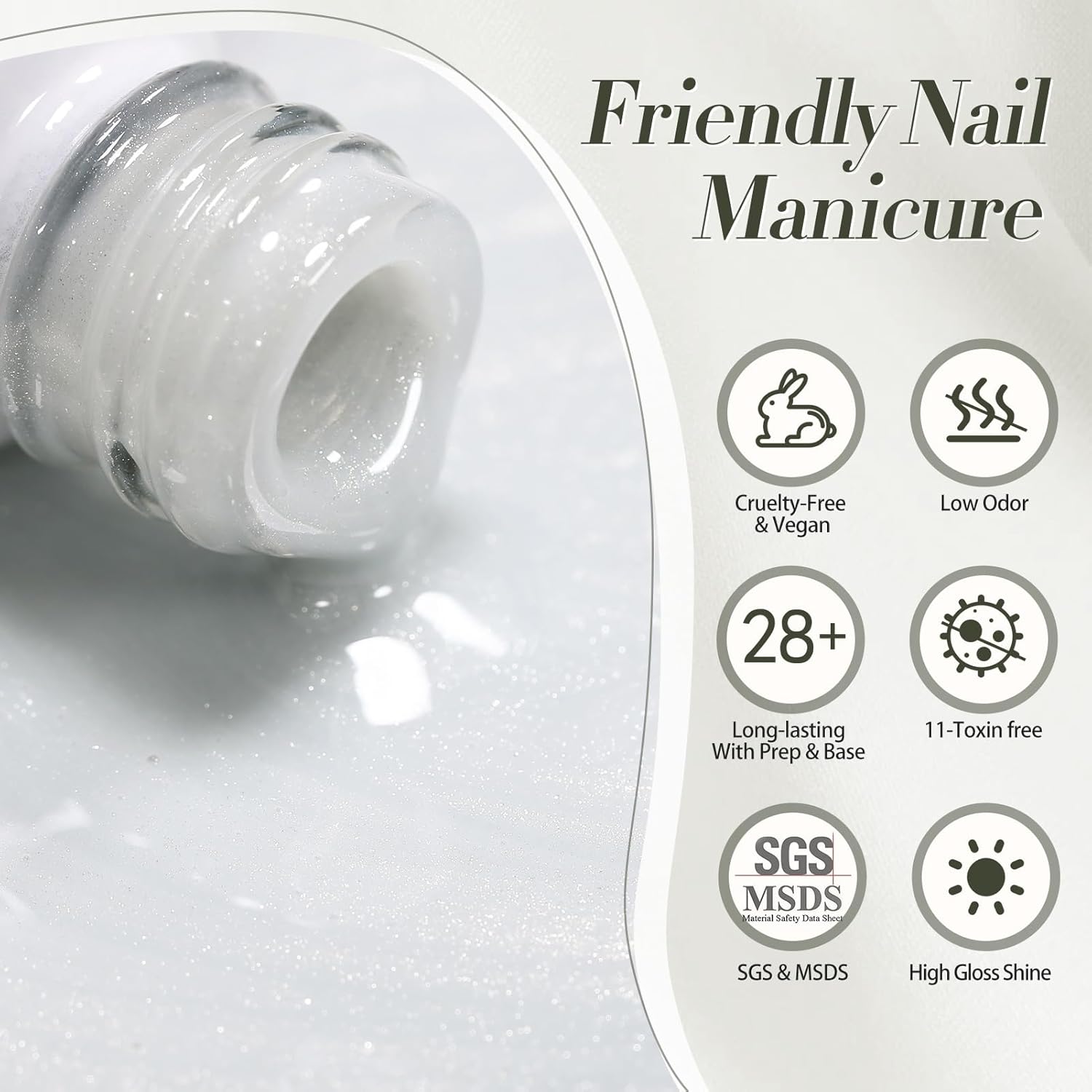 BORN PRETTY 15ML Milky White Magnetic Cat Eye Gel Nail Polish for DIY Nail Art - Image 8