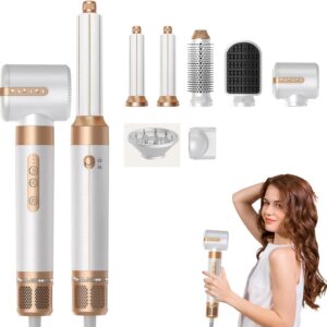 7 in 1 Hair Dryer Brush, Professional Hot Air Styler, 110000 RPM High-Speed Blow Dryer with Negative Ions for Fast Drying Curling Straightening Volumizing Versatile Hair Styling Tool