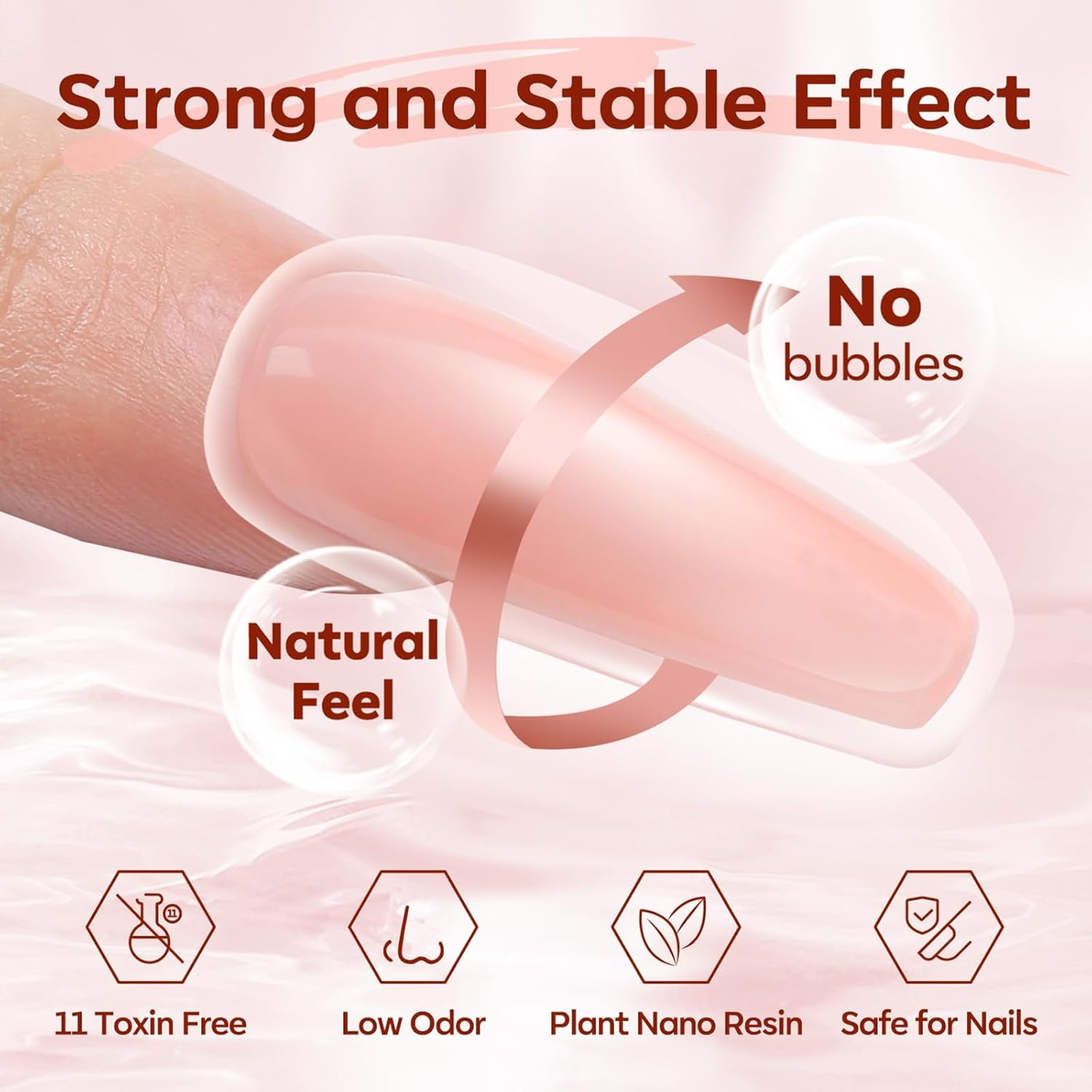 Modelones 30ml Dual-Chamber Poly Gel Kit with Slip Solution and Base Coat for Salon Quality Nails - Image 4