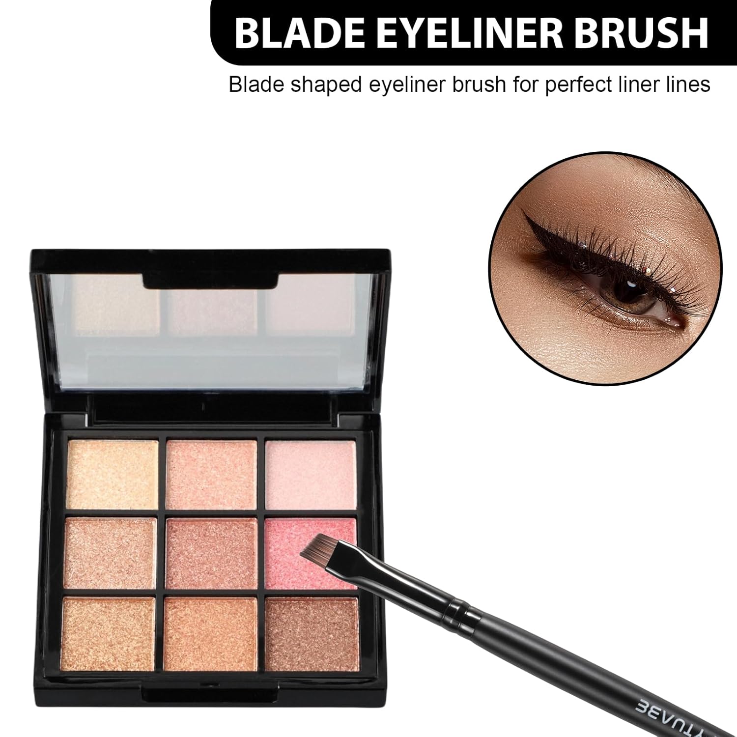 Ultra-Fine Tip Precision Eyeliner Brush Durable Synthetic Bristles for Sharp Lines and Smoky Effects - Image 3