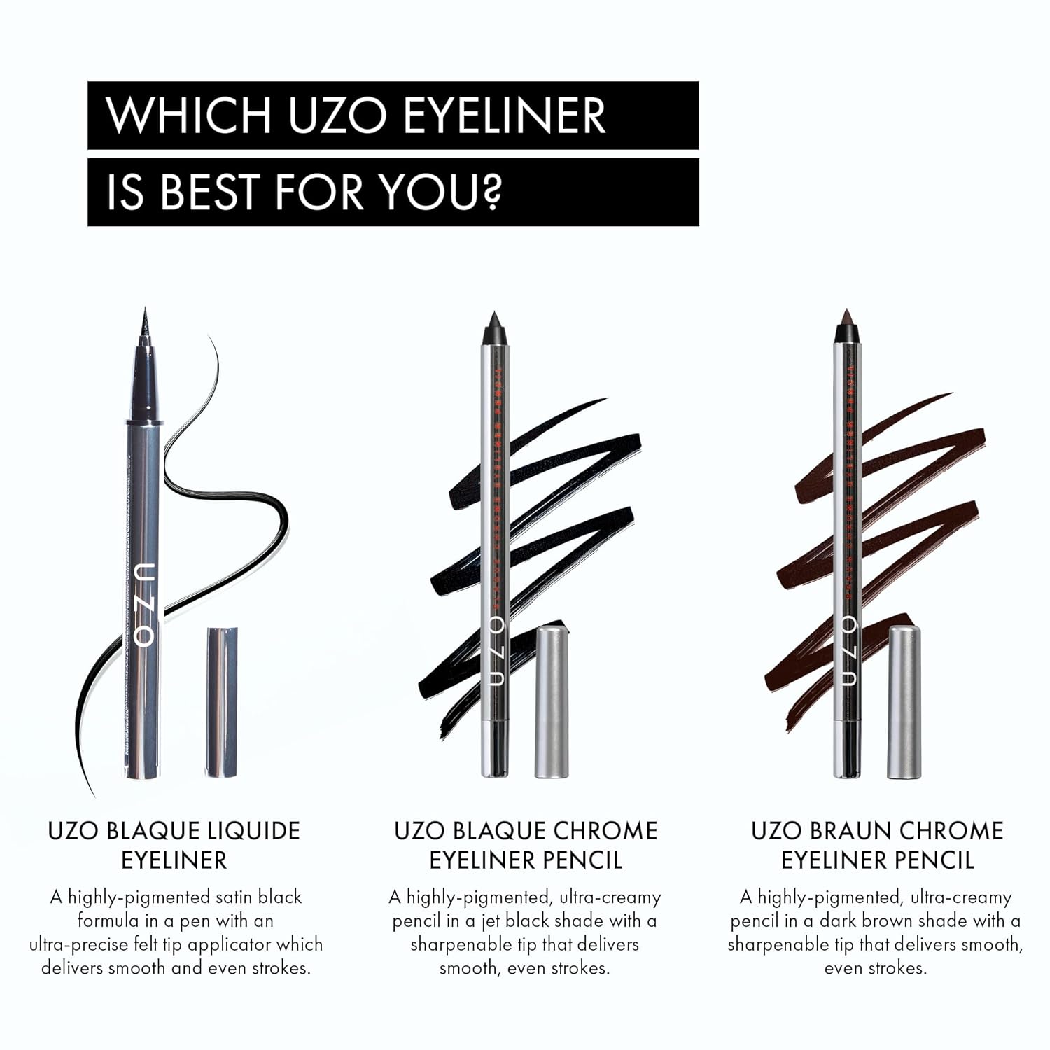 UZO Waterproof Liquid Eyeliner Precise Felt Tip High Pigment Long Lasting Vegan 0.1 oz - Image 8