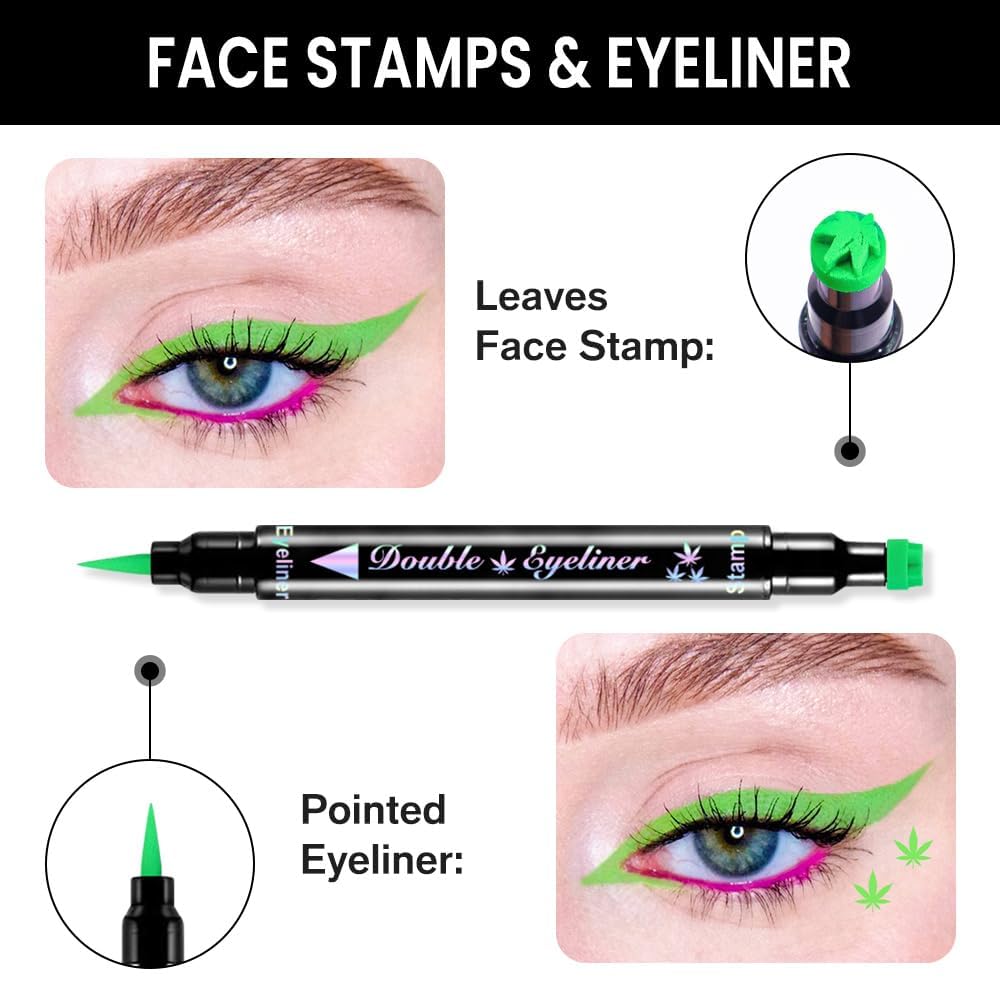 7Pcs Liquid Eyeliners with Face Stamps for Cosplay and Gothic Makeup, Beginner-Friendly - Image 4