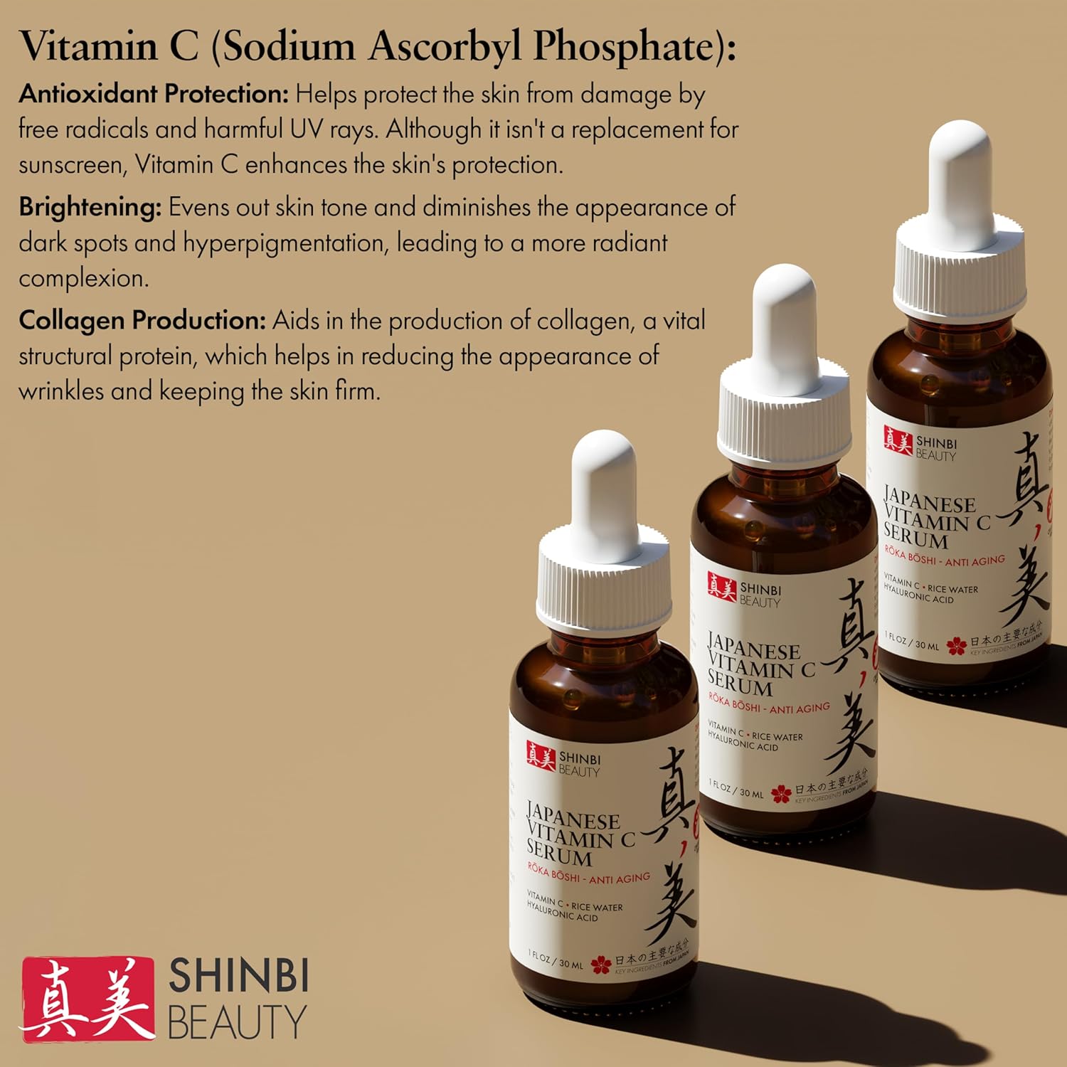 Japanese Anti-Aging Vitamin C Serum with Rice Water & Hyaluronic Acid 1oz - Image 5