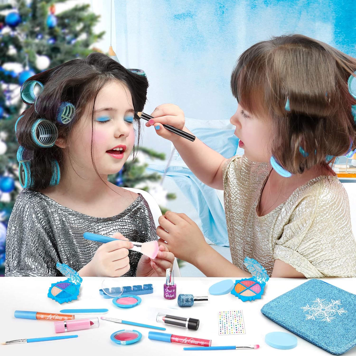 Washable Princess Kids Makeup Kit for Girls, Pretend Play Dress-Up Toy Set Ages 3-9 - Image 5